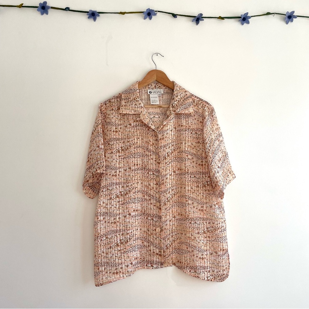 Vintage Pleated Floral Shirt